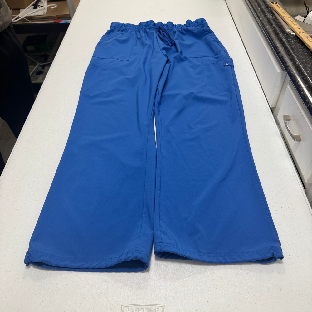 Urbane‎ Performance Blue Cargo Scrub Pants Womens XLG Elastic Waist Drawstring